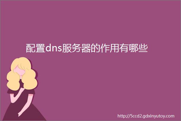 配置dns服务器的作用有哪些