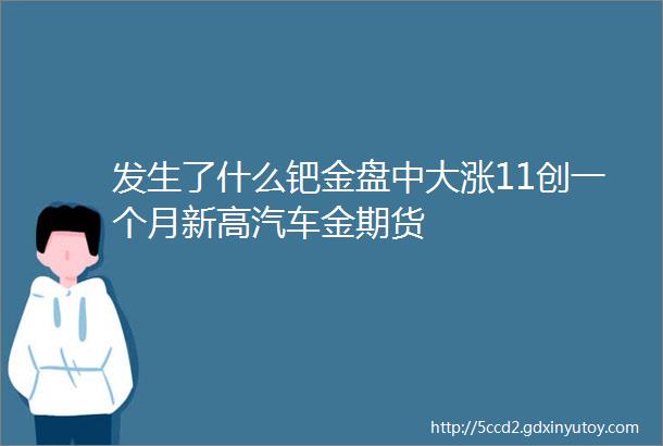 发生了什么钯金盘中大涨11创一个月新高汽车金期货